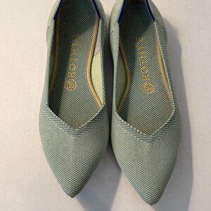 Rothy's The Point Flats Mint Green Shoes Comfort Pointed Toe Knit Women's Size 9